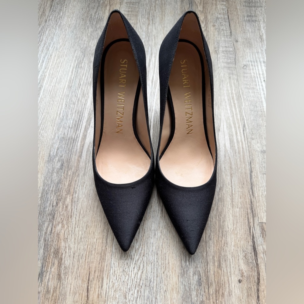 Stuart Weitzman The Mindee 75, black silk